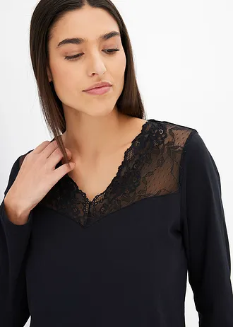 Pyjama en coton doux • noir • Boutique bonprix