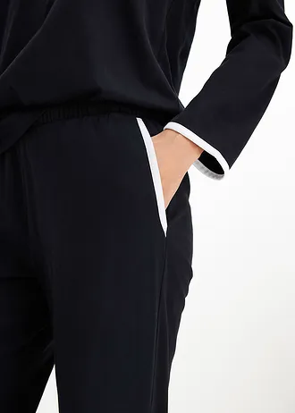 Pyjama van zacht katoen • zwart/wit • bonprix online shop