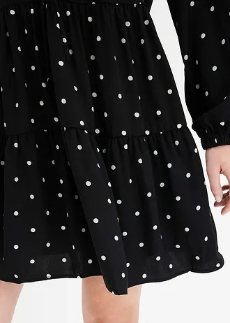 Rochie-tunică cu bentiță • negru/alb punctat • magazin bonprix