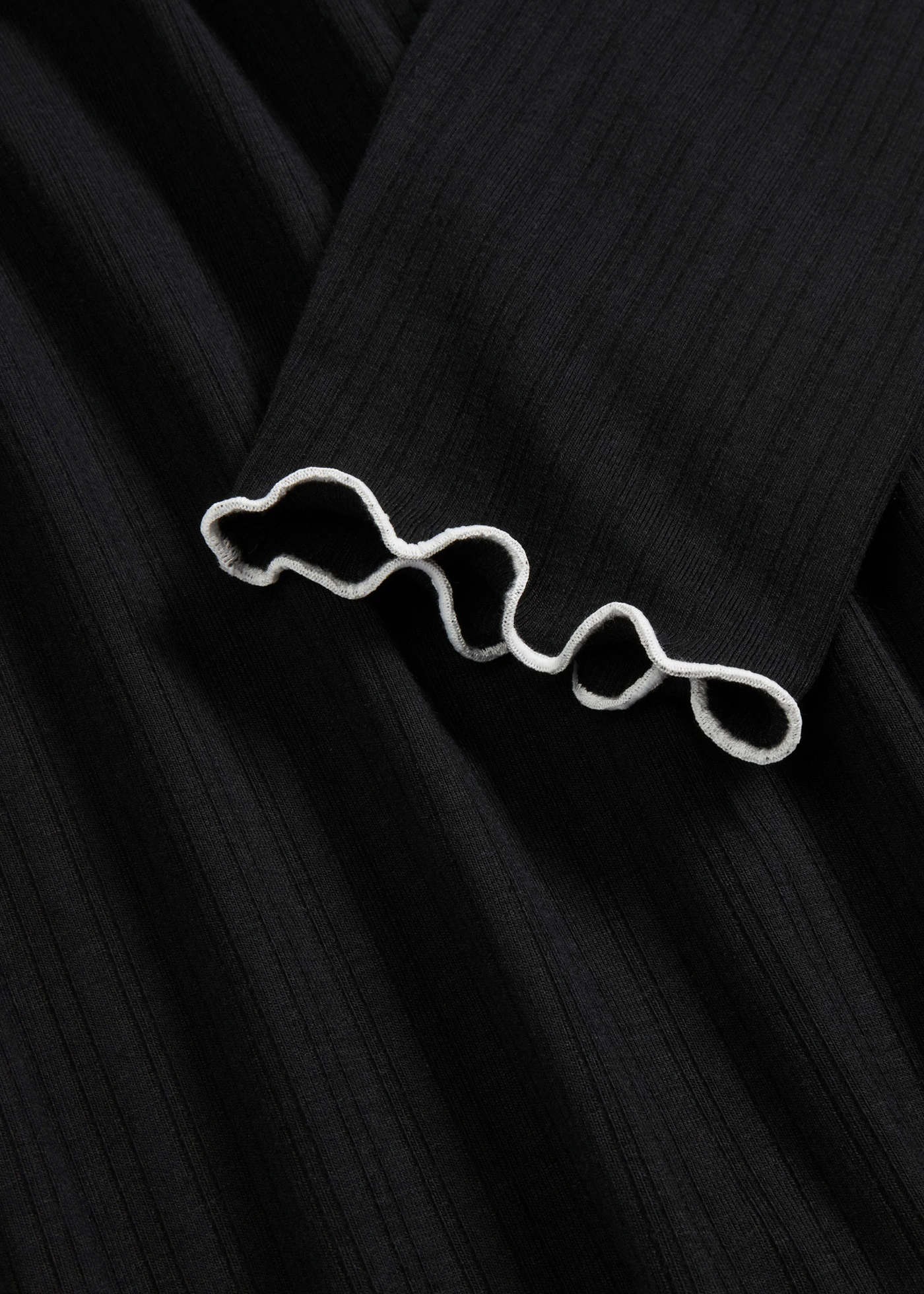 Prążkowana bluzka z długim rękawem • czarno-biel wełny • sklep bonprix