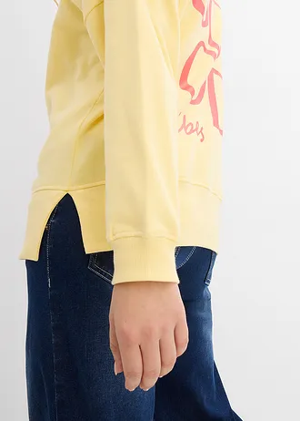 Oversize mikina z organické bavlny • světle žlutá/světle lososová • bonprix obchod