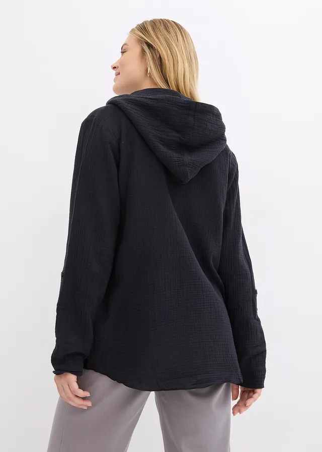 Mousseline blouse van katoen • zwart • product-page.page-title-suffix