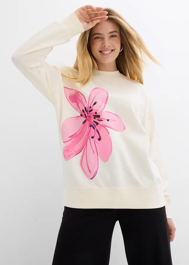 Bluza oversize • kremowy • sklep bonprix
