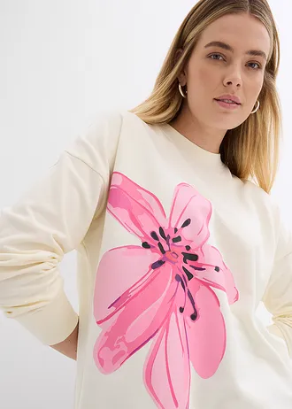 Sweat oversize • crème imprimé • Boutique bonprix