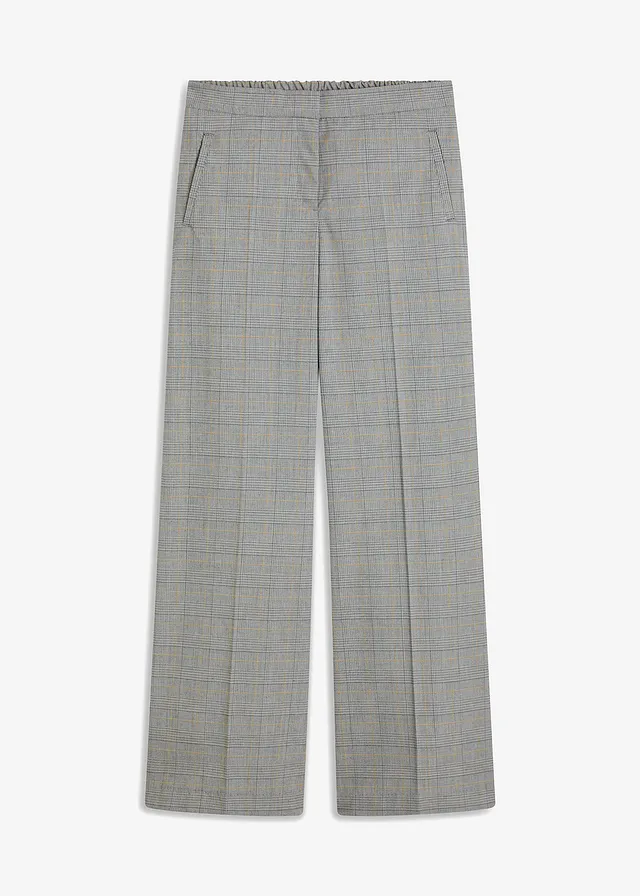 Glencheck Marlene Dietrich broek met viscose