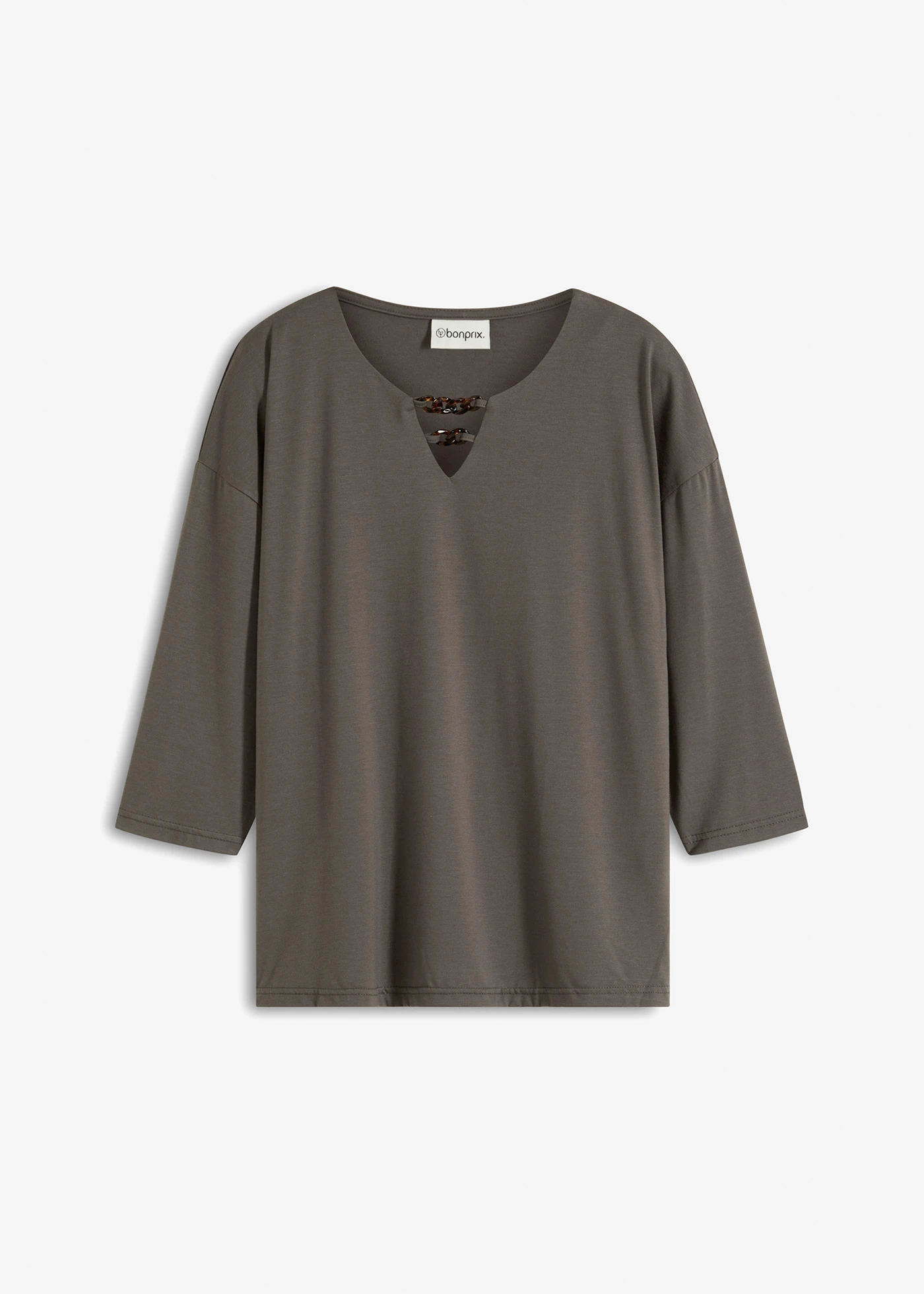 Bluză tricot tip tunică • oliv închis • magazin bonprix