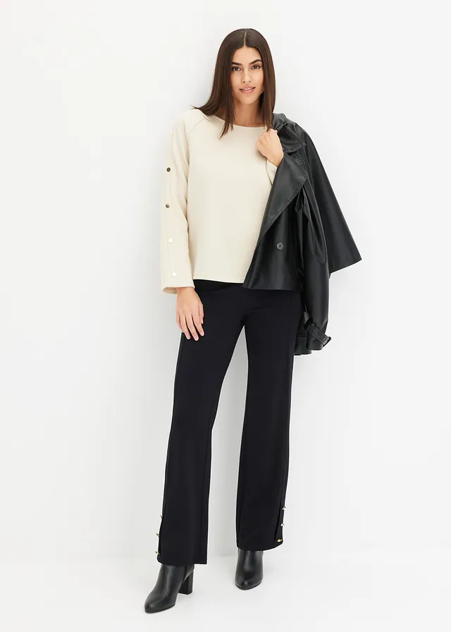 Shirt met structuur lichtsand