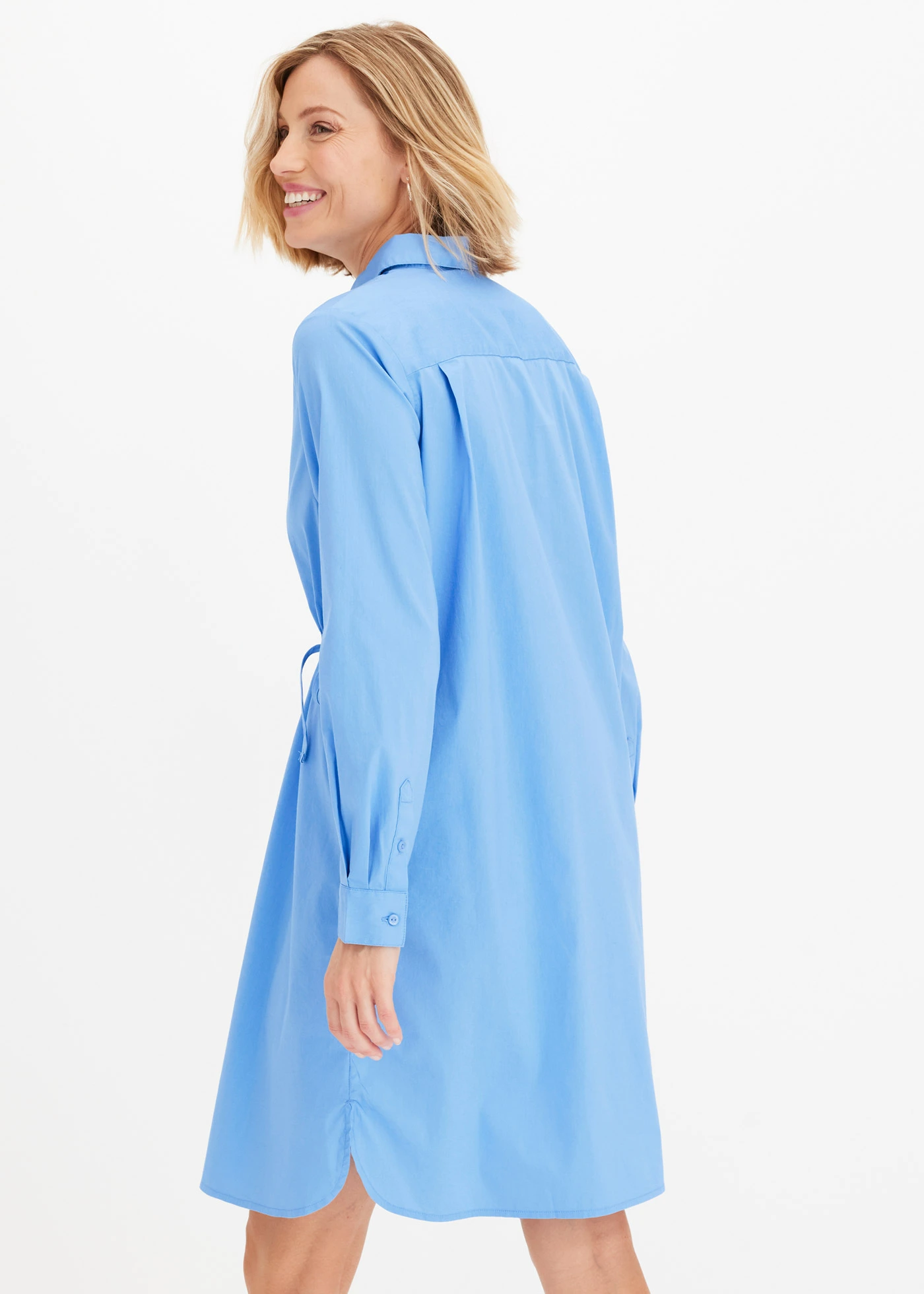 Overhemdjurk van popeline • middenblauw • bonprix online shop