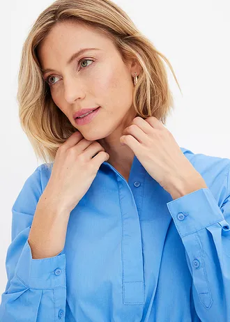 Overhemdjurk van popeline • middenblauw • bonprix online shop
