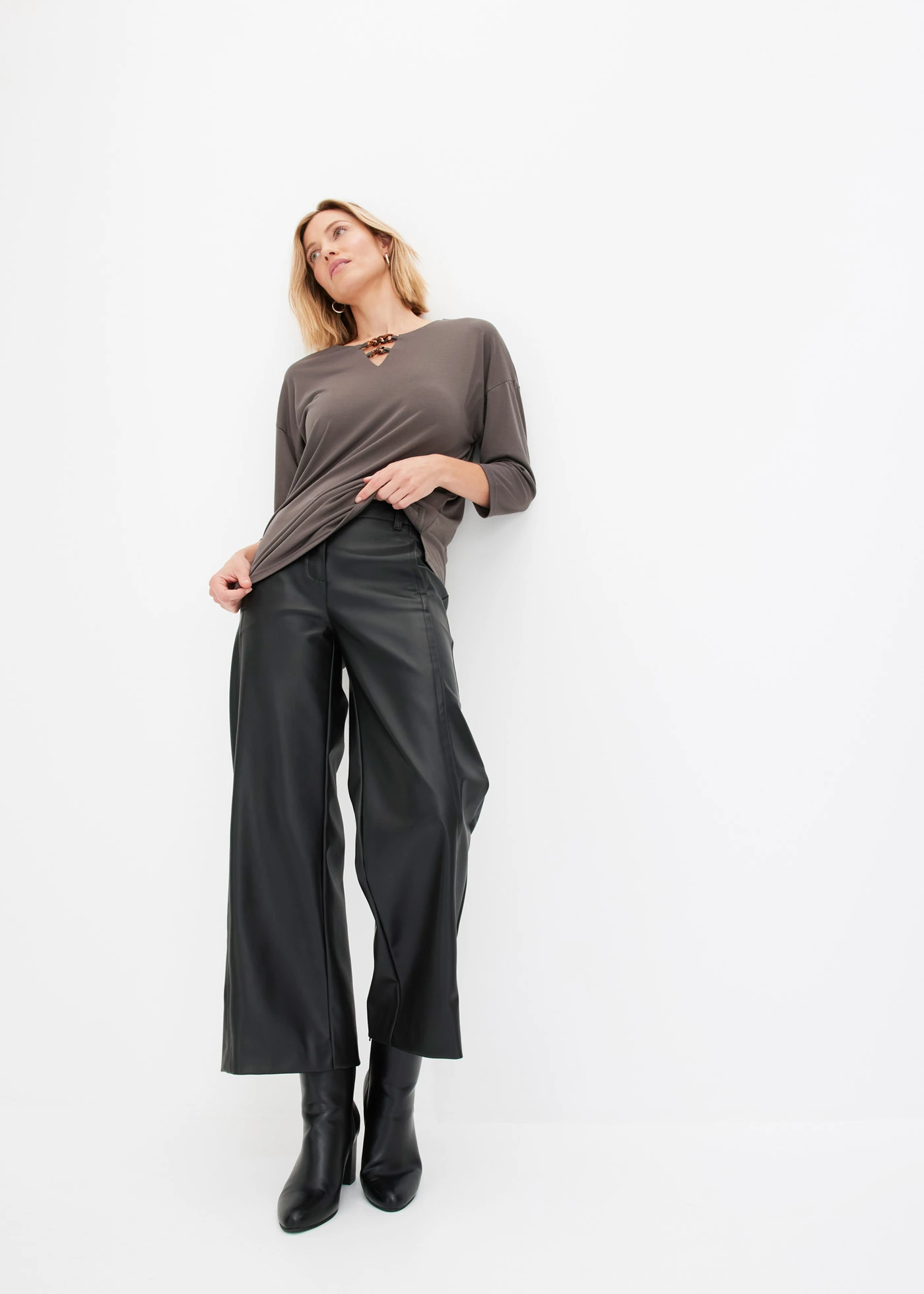 Tunika koszulowa • ciemnooliwkowy • sklep bonprix