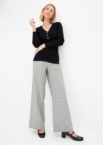 Pulover ripsat cu viscoză • negru • magazin bonprix