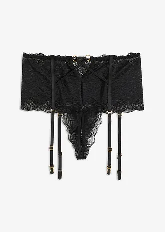 String taille classique ouvert avec porte-jarretelle • noir • Boutique bonprix