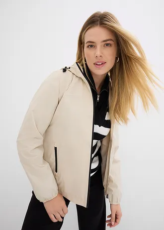 Waterdichte regenjas, met zak • lichtsand • bonprix online shop