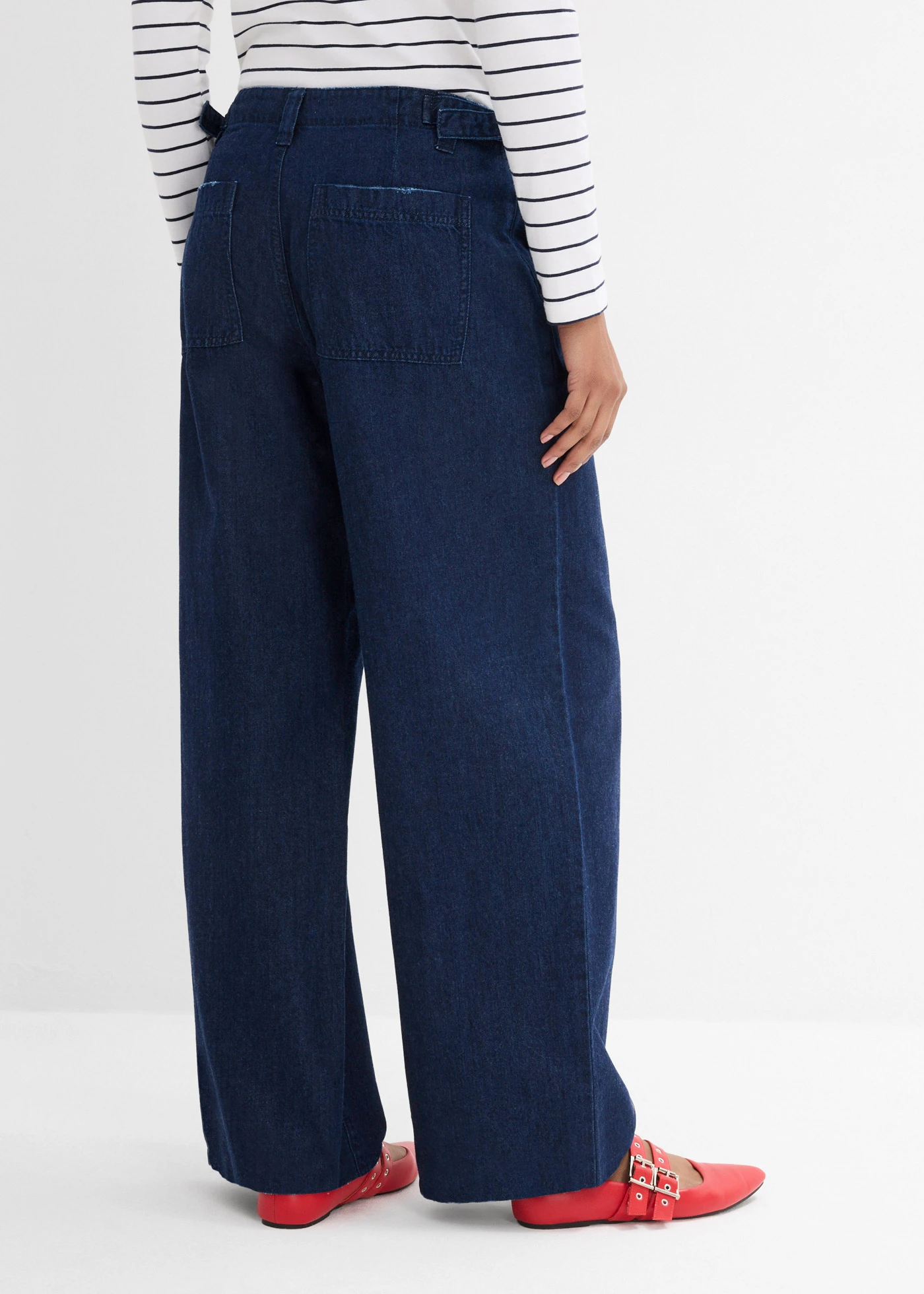 Wide Leg farmer, Mid Waist • sötétkék denim • bonprix áruház
