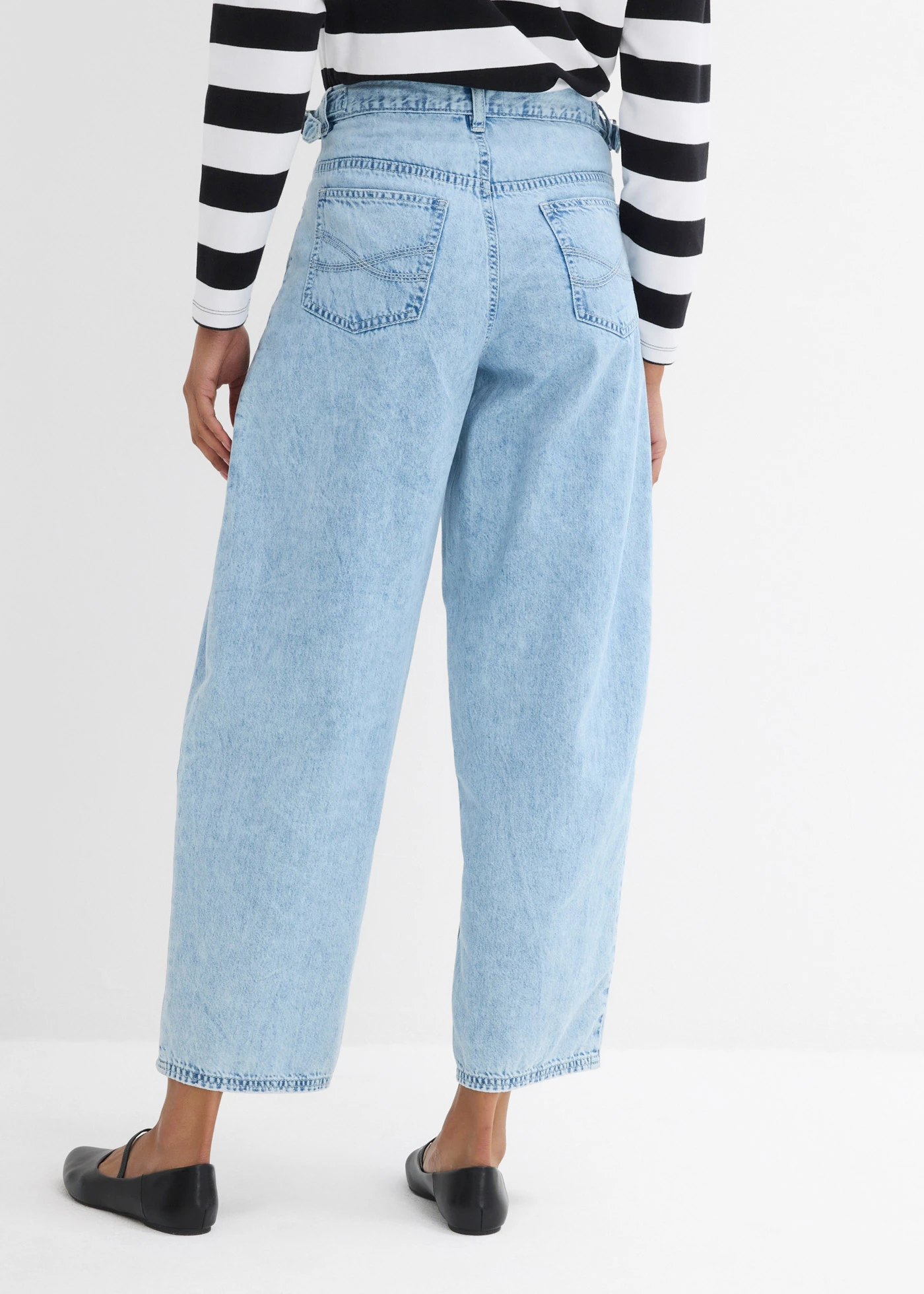 Balonové džíny, Mid Waist • ledově modrý denim used • bonprix obchod