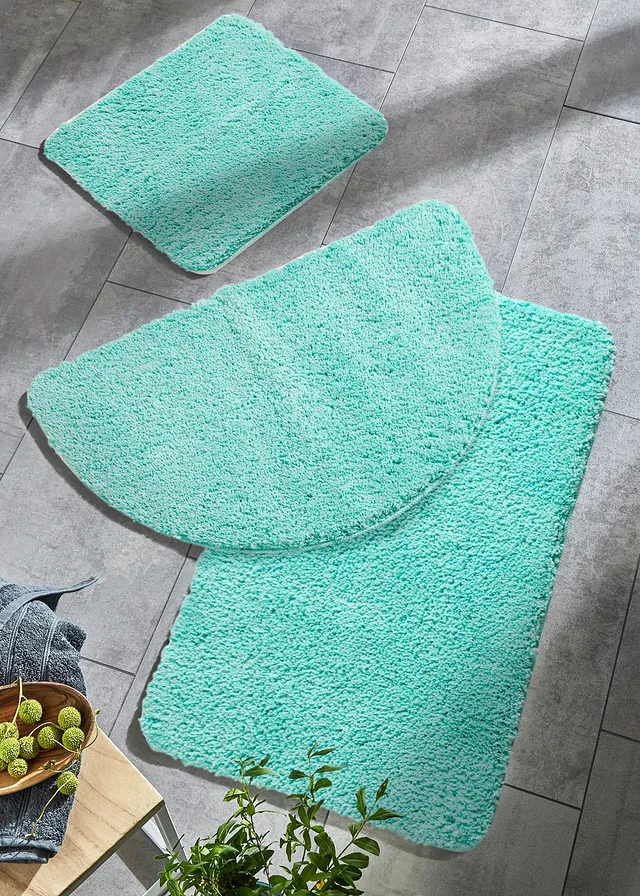 Getufte uni badmat met hoge pool, Kleur: mint