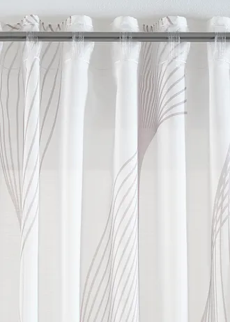 Firana z nadrukiem fali (1 szt.) • biało-szarobrązowy • sklep bonprix