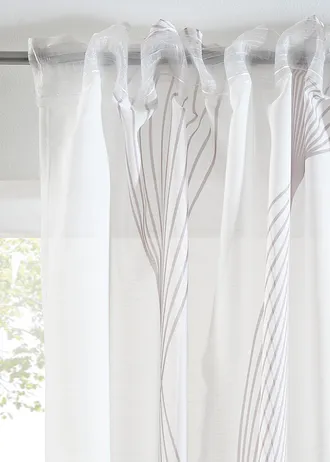 Gordijn met golvend motief (1 stuk) • wit-taupe • bonprix online shop