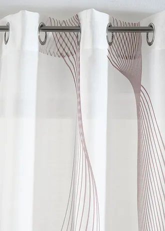 Gordijn met golvend motief (1 stuk) • wit-taupe • bonprix online shop