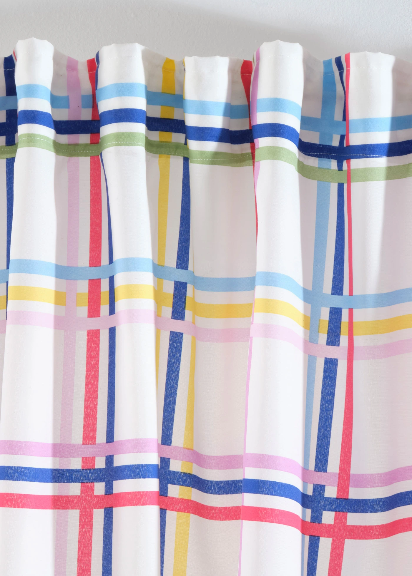 Transparant gordijn van gerecycled polyester met ruiten (1 stuk) • multicolour-wit • bonprix online shop