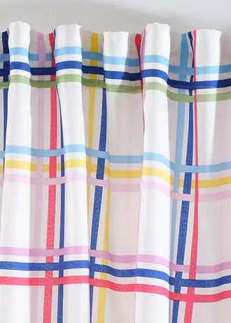 Transparant gordijn van gerecycled polyester met ruiten (1 stuk) • multicolour-wit • bonprix online shop