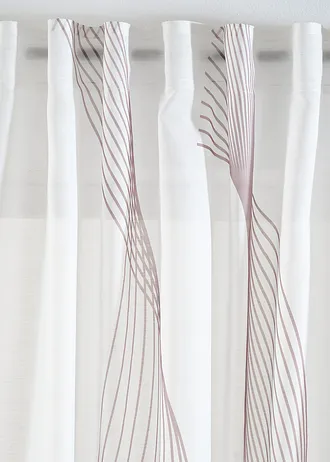 Gordijn met golvend motief (1 stuk) • wit-taupe • bonprix online shop