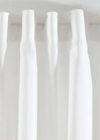 Semi transparant gordijn van duurzaam materiaal (2 stuks), Kleur: parelmoerbeige