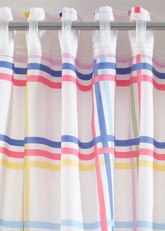 Transparant gordijn van gerecycled polyester met ruiten (1 stuk) • multicolour-wit • bonprix online shop