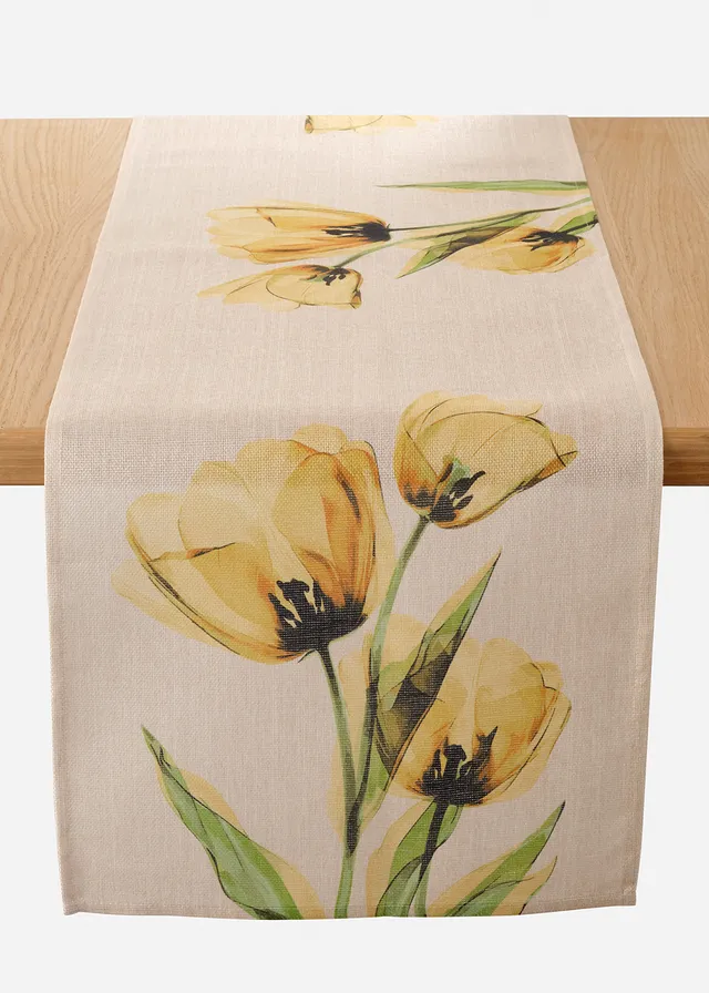 Chemin de table, Couleur: jaune/crème