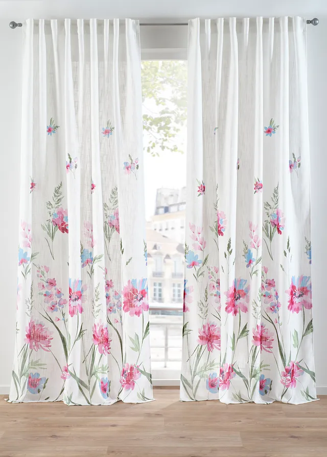 Draperie cu imprimeu floral (1 buc.)