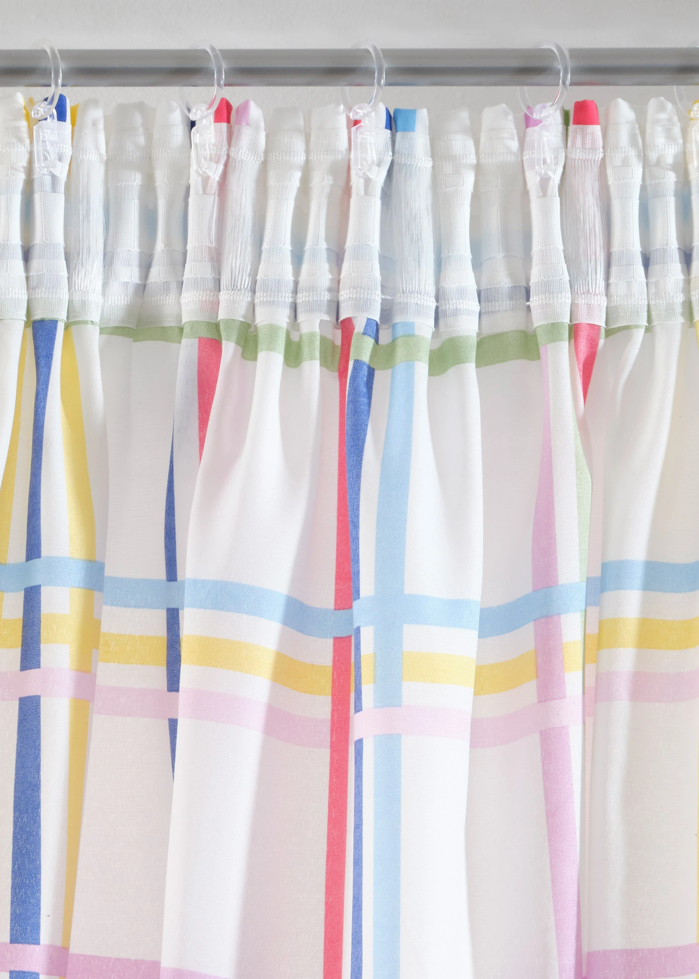 Transparant gordijn van gerecycled polyester met ruiten (1 stuk) • multicolour-wit • bonprix online shop