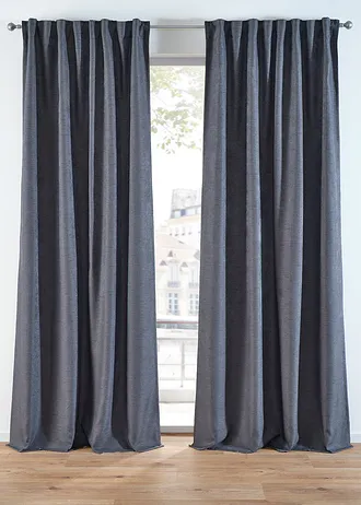Verduisterend gordijn met lichte structuur (set van 2) • antraciet • bonprix online shop