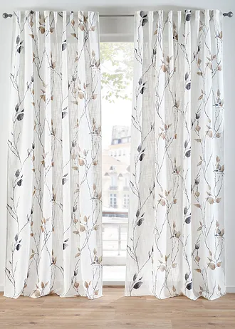 Gordijn met takken met gerecycled polyester (1 stuk)