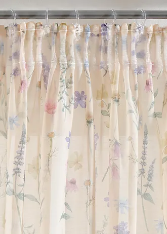 Lot de 2 voilages à l'imprimé floral • crème-multicolore • Boutique bonprix