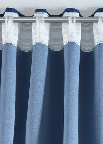 Verduisterend gordijn met lichte structuur (set van 2) • donkerblauw • bonprix online shop