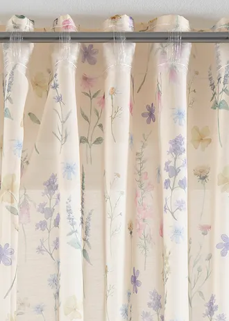 Lot de 2 voilages à l'imprimé floral • crème-multicolore • Boutique bonprix