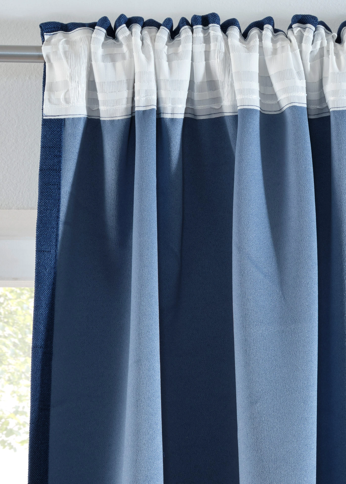 Verduisterend gordijn met lichte structuur (set van 2) • donkerblauw • bonprix online shop