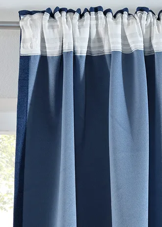 Verduisterend gordijn met lichte structuur (set van 2) • donkerblauw • bonprix online shop