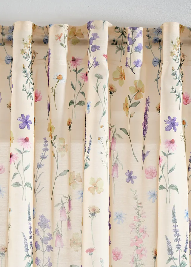 Lot de 2 voilages à l'imprimé floral • crème/multicolore • product-page.page-title-suffix