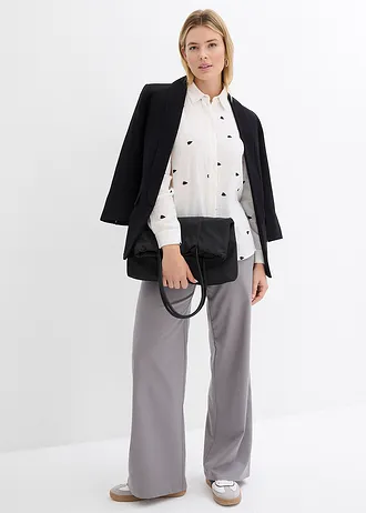 Mušelínová halenka se srdíčky • bílo-černá s potiskem • bonprix obchod