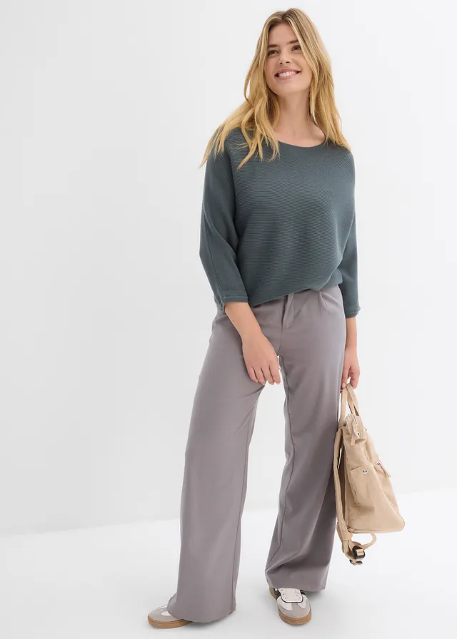 Geribde oversized trui van viscosemix