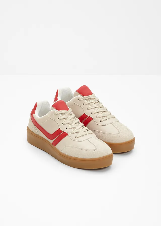 Sneakers à plateforme rétro • sable clair/rouge • product-page.page-title-suffix