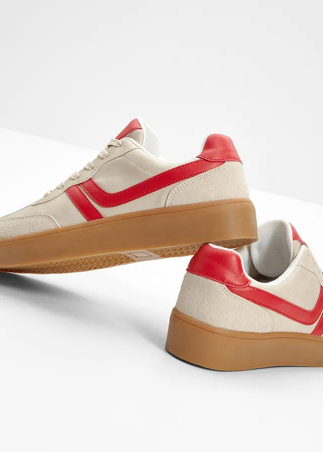 Sneakers à plateforme rétro • sable clair/rouge • product-page.page-title-suffix