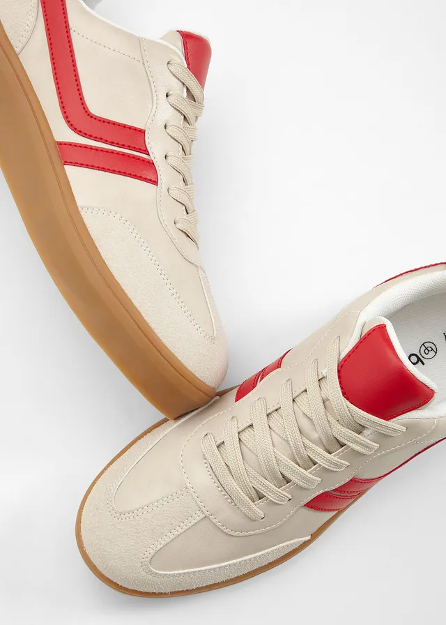 Sneakers à plateforme rétro • sable clair/rouge • product-page.page-title-suffix