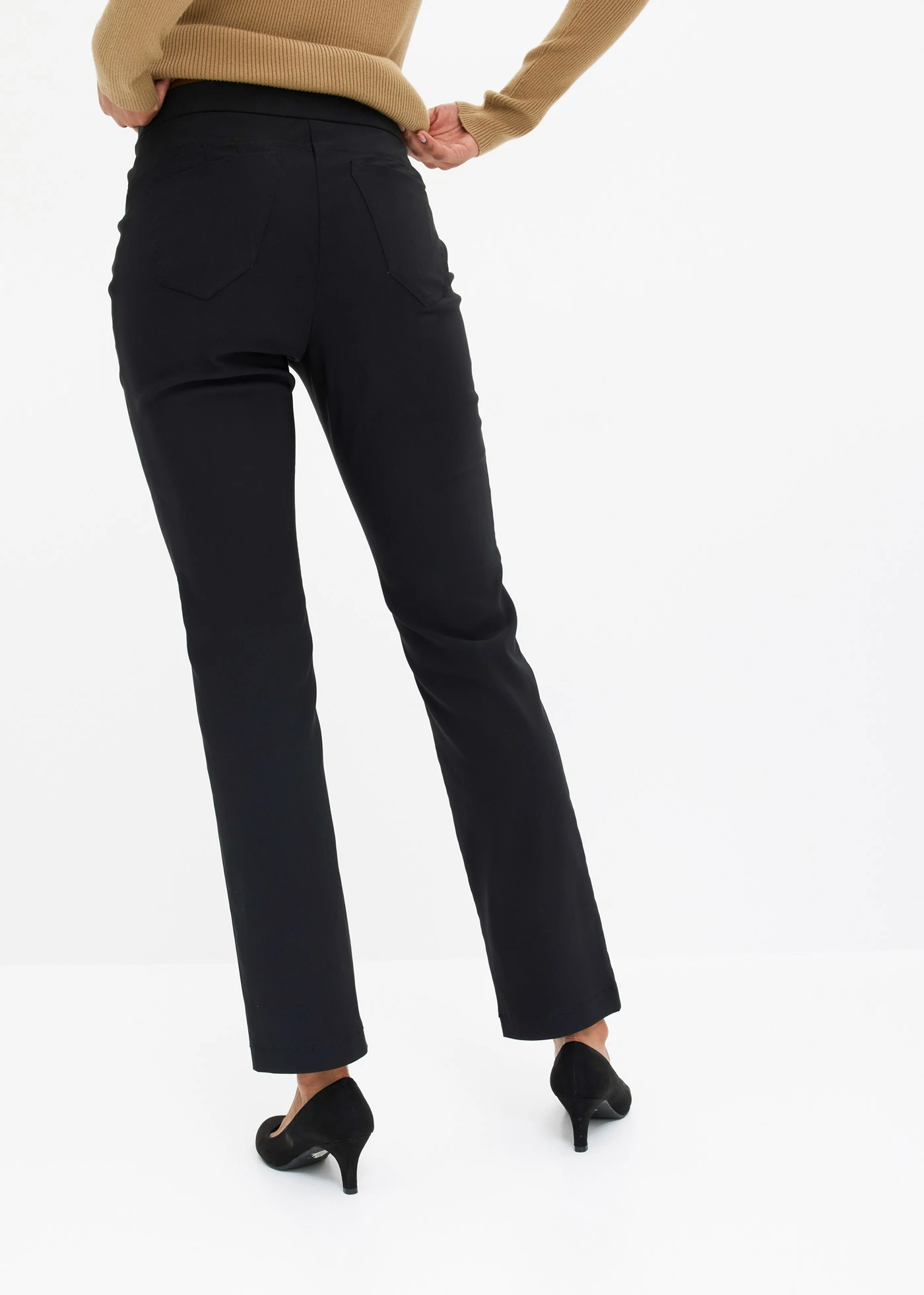 Bengaline stretch broek • zwart • bonprix online shop