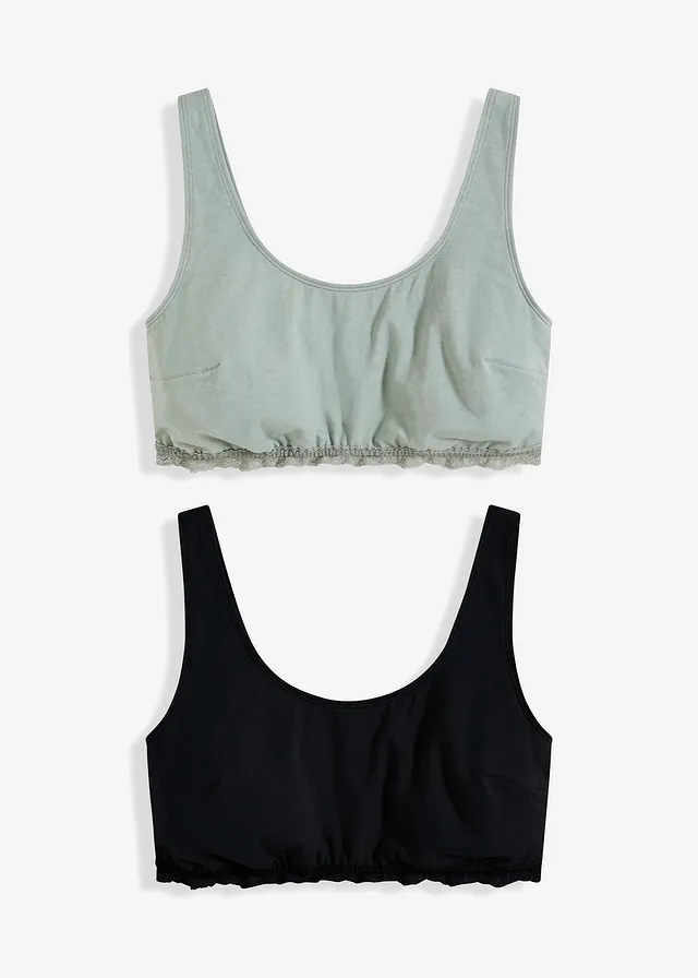Set de 2 bustiere cu bumbac organic