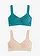 Minimizer T-shirt bh zonder beugels met biologisch katoen (set van 2), Kleur: mat petrol+mat beige