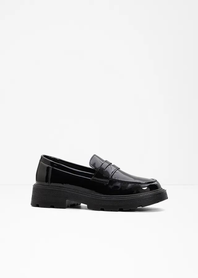Chunky loafers met een lichte zool, Kleur: zwart