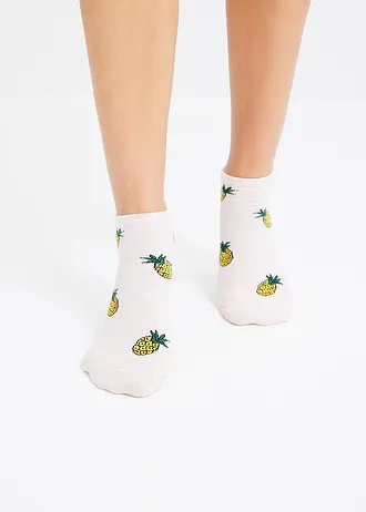 Skarpety do sneakersów, z bawełny organicznej (6 par) • z kolorowym nadrukiem • sklep bonprix