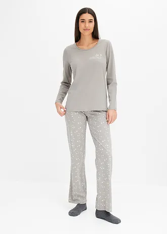 Pyjama (2-dlg.) • grijs gedessineerd • bonprix online shop